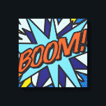 Comic Book Pop Art BOOM Superhero Canvas Print<br><div class="desc">Fun trendy superhero comic book pop canvas prints that are sure to add a splash of colour to a range of rooms in your home or office. An ideal way to treat yourself or someone that you know with these cool, unique comic con prints. Why not add some zap pow...</div>
