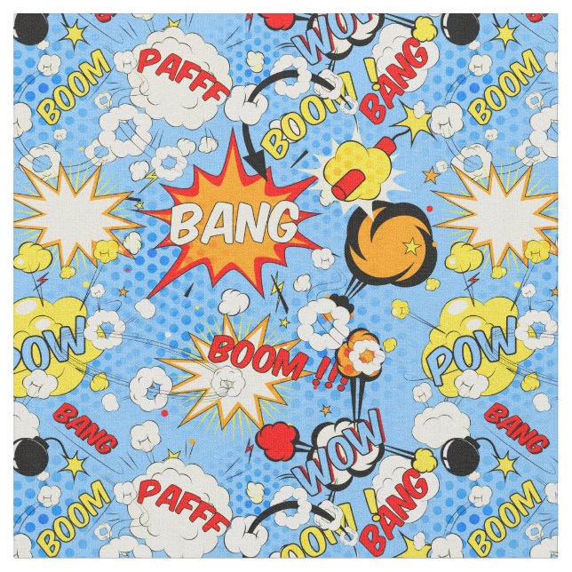 Comic Book Pop Art Fabric (Close Up)