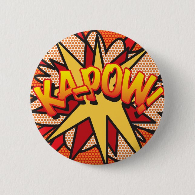 Comic Book Pop Art KA-POW! 2 Inch Round Button (Front)