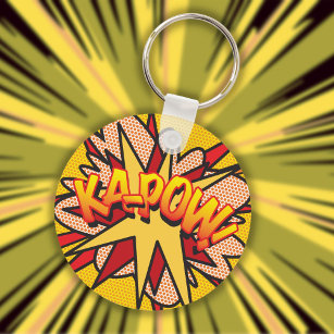 Comic Book Pop Art KA-POW Keychain