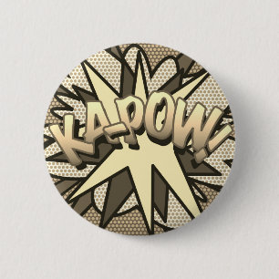 Comic Book Pop Art KA-POW! Vintage 2 Inch Round Button