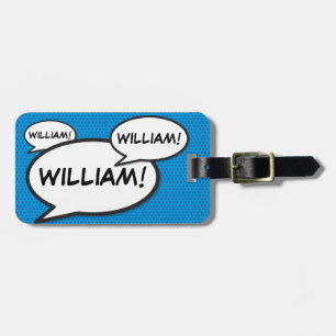 Comic Book Pop Art Name Shout-out Luggage Tag