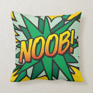 Comic Book Pop Art NOOB! Throw Pillow