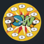 Comic Book Pop Art POW Large Clock<br><div class="desc">Fun trendy superhero comic book pop clocks that are sure to add a splash of colour to a range of rooms around your home or office. An ideal way to treat yourself or someone that you know with these cool, unique comic con designer clocks. Why not add some zap pow...</div>