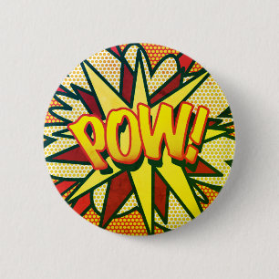 Comic Book Pop Art POW! Retro 2 Inch Round Button