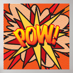 Comic Book Pop Art POW Superhero Poster