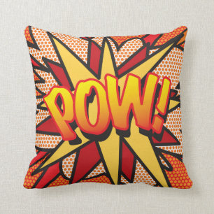 Comic Book Pop Art POW! Throw Pillow