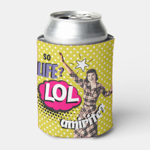 Comic Book Pop Art Retro Lady Funny Can Cooler