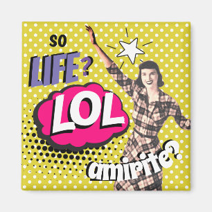 Comic Book Pop Art Retro Lady Funny Magnet
