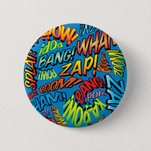 Comic Book Pop Art Sounds 2 Inch Round Button