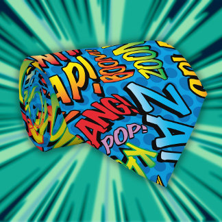 Comic Book Pop Art Sounds Superhero Tie