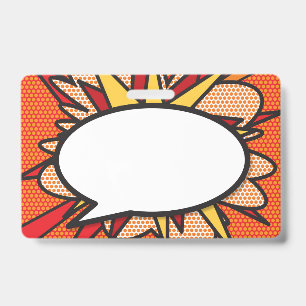 Comic Book Pop Art Speech Bubble Badge
