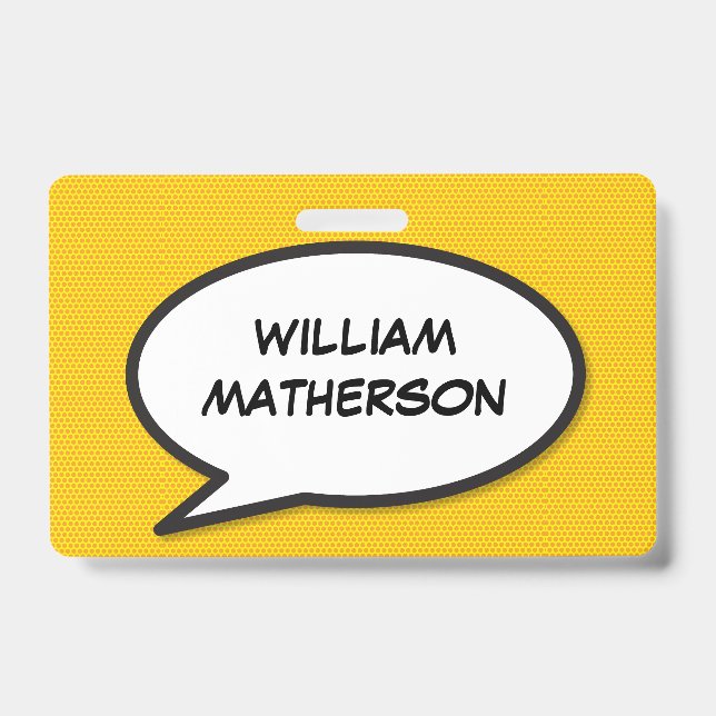 Comic Book Pop Art Speech Bubble Badge (Front)