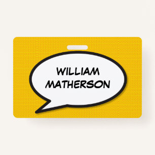 Comic Book Pop Art Speech Bubble Badge