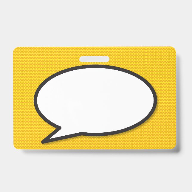 Comic Book Pop Art Speech Bubble Badge (Front)