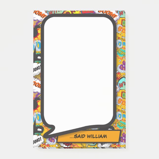 Comic Book Pop Art Speech Bubble Post-it Notes (Front)