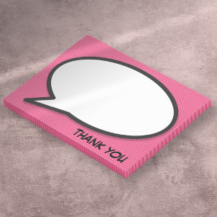 Comic Book Pop Art Speech Bubble Thank You Post-it Notes