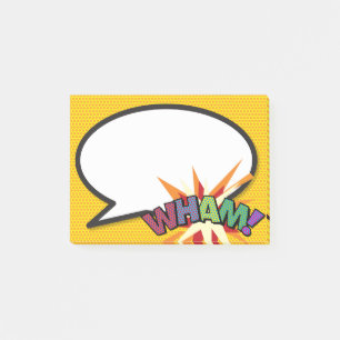 Comic Book Pop Art Speech Bubble WHAM Post-it Notes