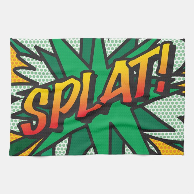 Comic Book Pop Art SPLAT Kitchen Towel (Horizontal)