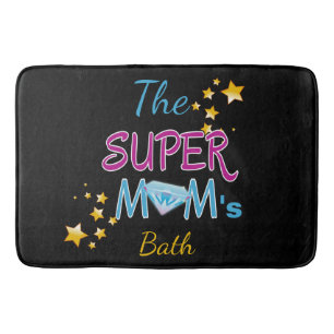 Comic Book Pop Art Superhero Mom Mother's Day Bath Mat