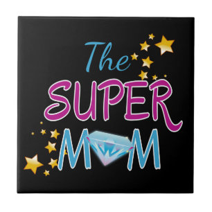 Comic Book Pop Art Superhero Mom Mother's Day Tile