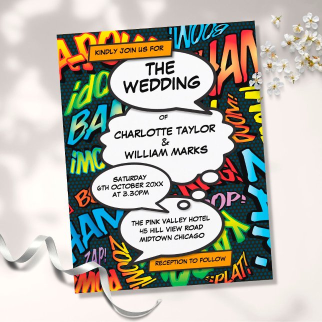 Comic Book Pop Art Wedding Invitation (Creator Uploaded)