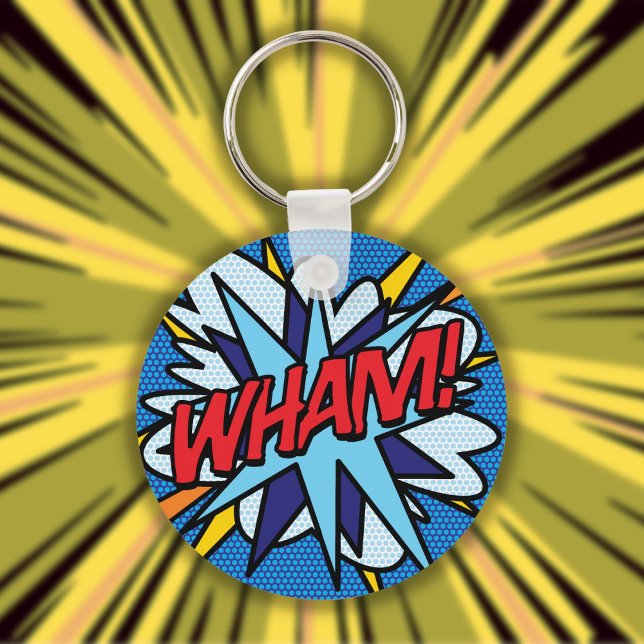 Comic Book Pop Art WHAM Keychain (Creator Uploaded)