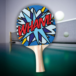 Comic Book Pop Art WHAM! Ping Pong Paddle