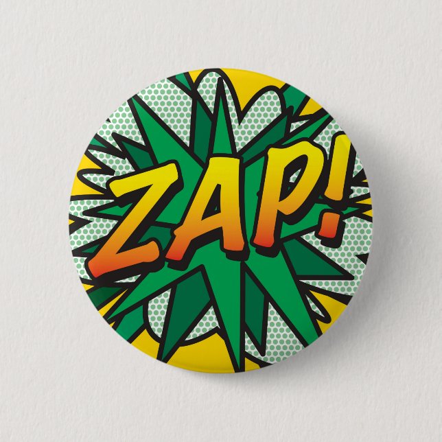 Comic Book Pop Art ZAP! 2 Inch Round Button (Front)