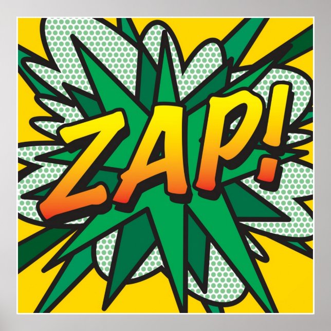 Comic Book Pop Art ZAP Superhero Poster (Front)