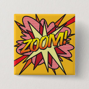 Comic Book Pop Art ZOOM! 2 Inch Square Button