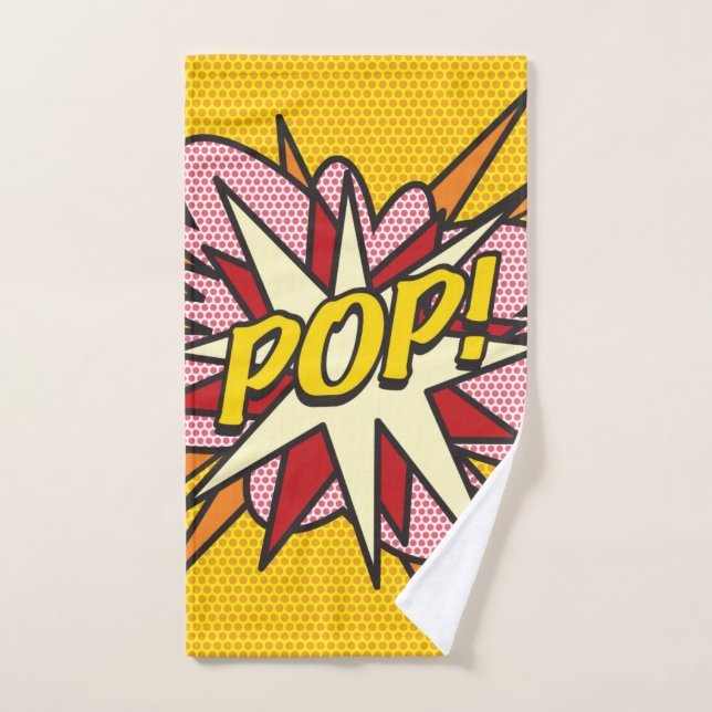 Comic Book POP Moderne Fun Typographie tendance (Serviette à main)