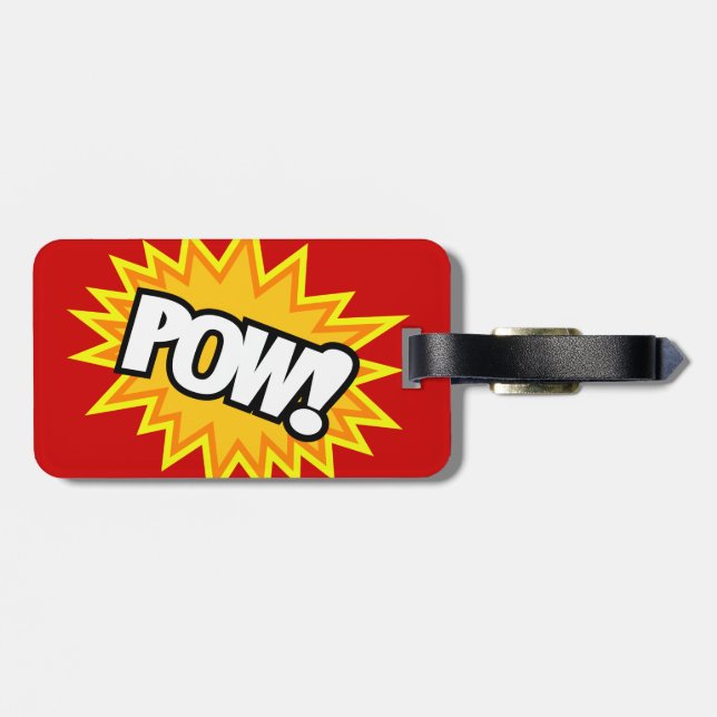 Comic Book Pow! Burst Luggage Tag (Back Horizontal)