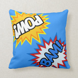 Comic Book Pow! Burst Throw Pillow