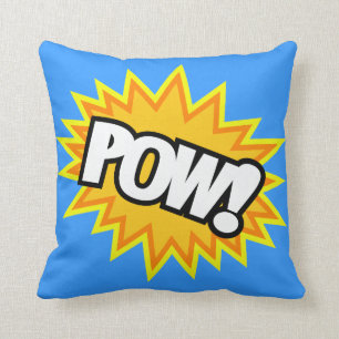 Comic Book Pow! Bursts Throw Pillow