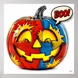 Comic Book Pow Pumpkin II. Poster