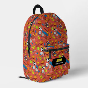 Comic Book Retro Sports Athletic Theme School Kids Printed Backpack