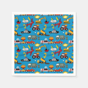 Comic Book Retro Truck Vehicles Airplanes Birthday Napkin