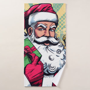 Comic book Santa/Christmas  Bath Towel