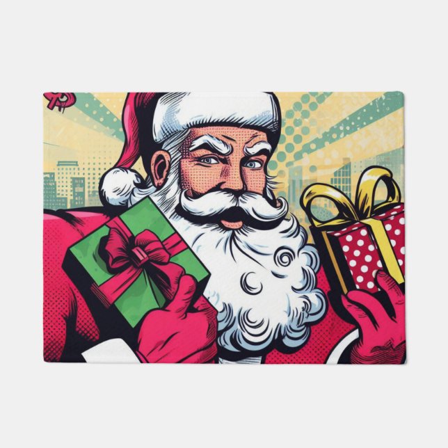 Comic book Santa/Christmas  Doormat (Front)