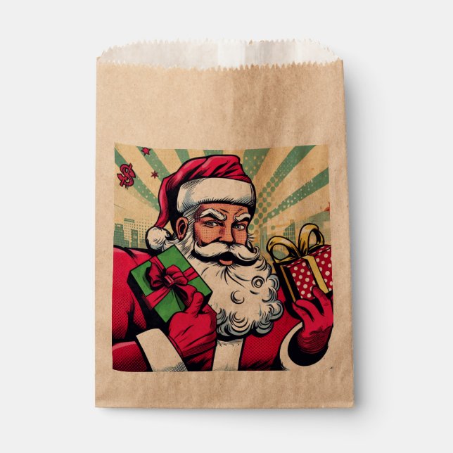 Comic book Santa/Christmas  Favour Bag (Front)