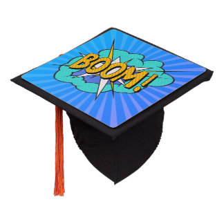 Comic Book Sound Effect: Boom! Action Bubble Graduation Cap Topper