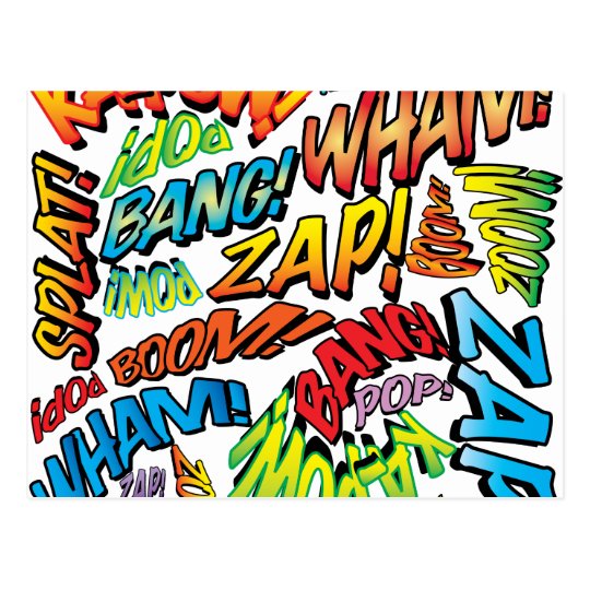 Comic Book Sounds Postcard