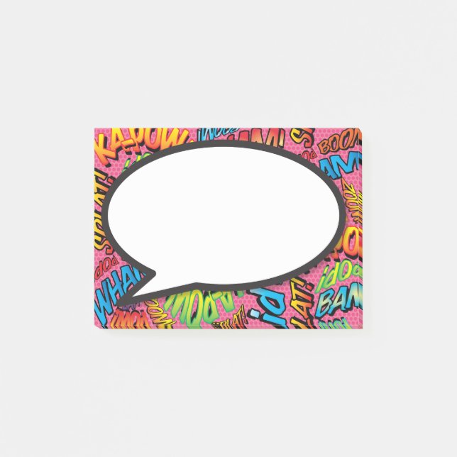Comic Book Speech Bubble Colourful Post-it Notes (Front)