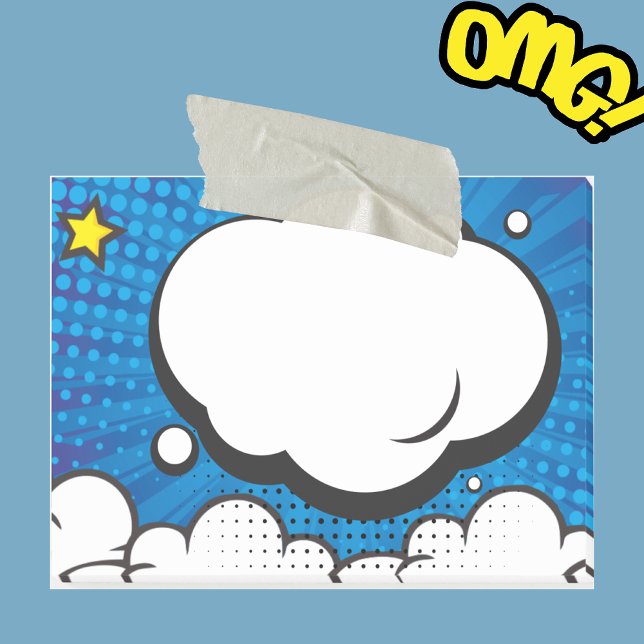 Comic Book Speech Bubble Pop Art Blue Post-it Notes (Creator Uploaded)