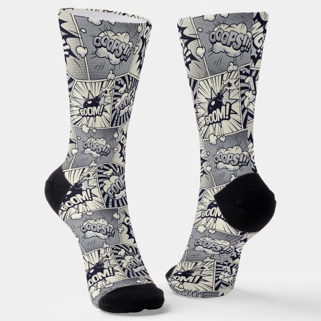 Comic Book Speech Bubble Socks (Angled)