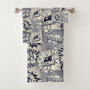 Comic Book Speech Bubble Towel Set