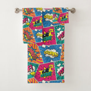 Comic Book Speech Bubble Towel Set