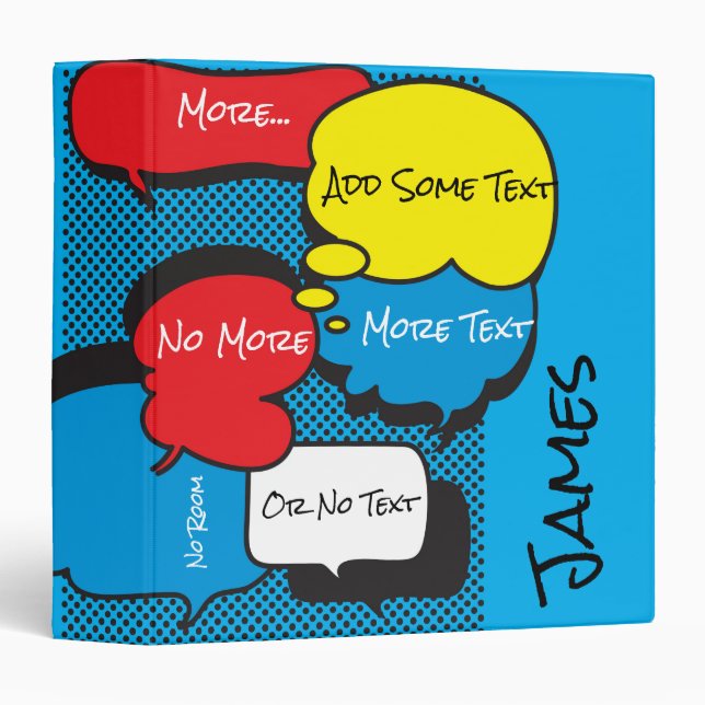 Comic Book Speech Bubbles Binder (Front/Spine)