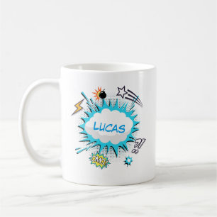 Comic Book Style Colourful Custom Name Coffee Mug